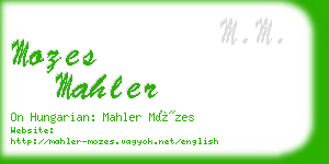 mozes mahler business card